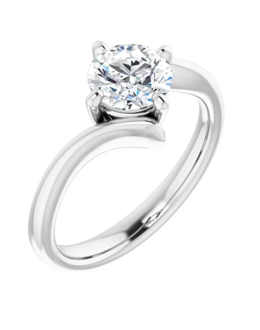 ANELLO SOLITARIO IN ORO BIANCO 18 K CON DIAMANTE NATURALE CERTIFICATO DGC