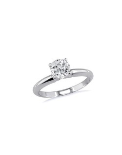 ANELLO SOLITARIO IN ORO BIANCO 18 K CON DIAMANTE NATURALE CERTIFICATO DGC