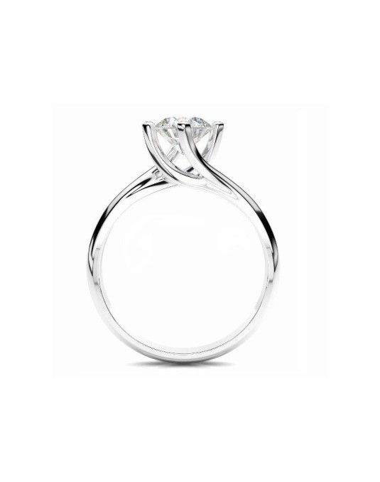 ANELLO SOLITARIO IN ORO BIANCO 18 K CON DIAMANTE NATURALE CERTIFICATO DGC