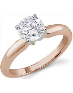 ANELLO SOLITARIO IN ORO ROSA 18 K CON DIAMANTE NATURALE CERTIFICATO DGC