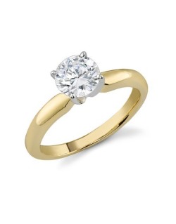 ANELLO SOLITARIO IN ORO GIALLO 18 K CON DIAMANTE NATURALE CERTIFICATO DGC