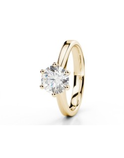 ANELLO SOLITARIO IN ORO GIALLO 18 K CON DIAMANTE NATURALE CERTIFICATO DGC
