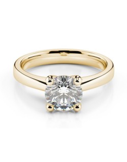 ANELLO SOLITARIO IN ORO GIALLO 18 K CON DIAMANTE NATURALE CERTIFICATO DGC