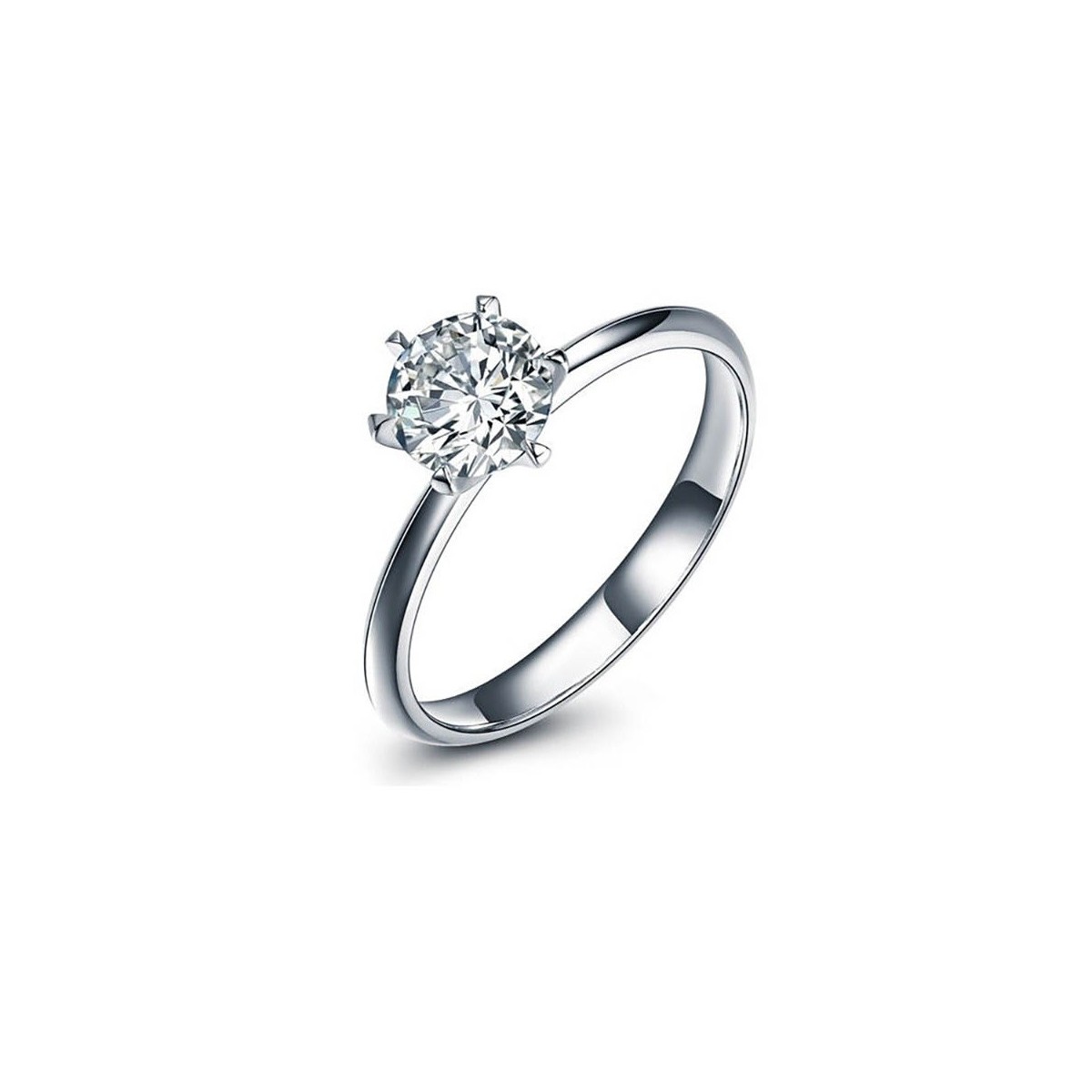 ANELLO SOLITARIO IN ORO BIANCO 18 K CON DIAMANTE NATURALE CERTIFICATO DGC