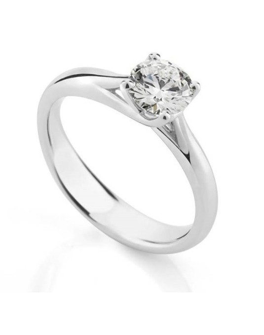 ANELLO SOLITARIO IN ORO BIANCO 18 K CON DIAMANTE NATURALE CERTIFICATO DGC