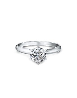ANELLO SOLITARIO IN ORO BIANCO 18 K CON DIAMANTE NATURALE CERTIFICATO DGC