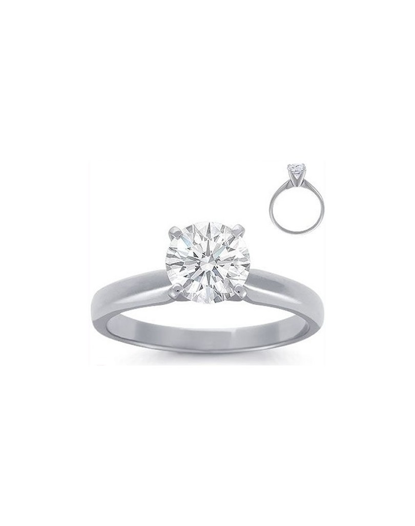 ANELLO SOLITARIO IN ORO BIANCO 18 K CON DIAMANTE NATURALE CERTIFICATO DGC