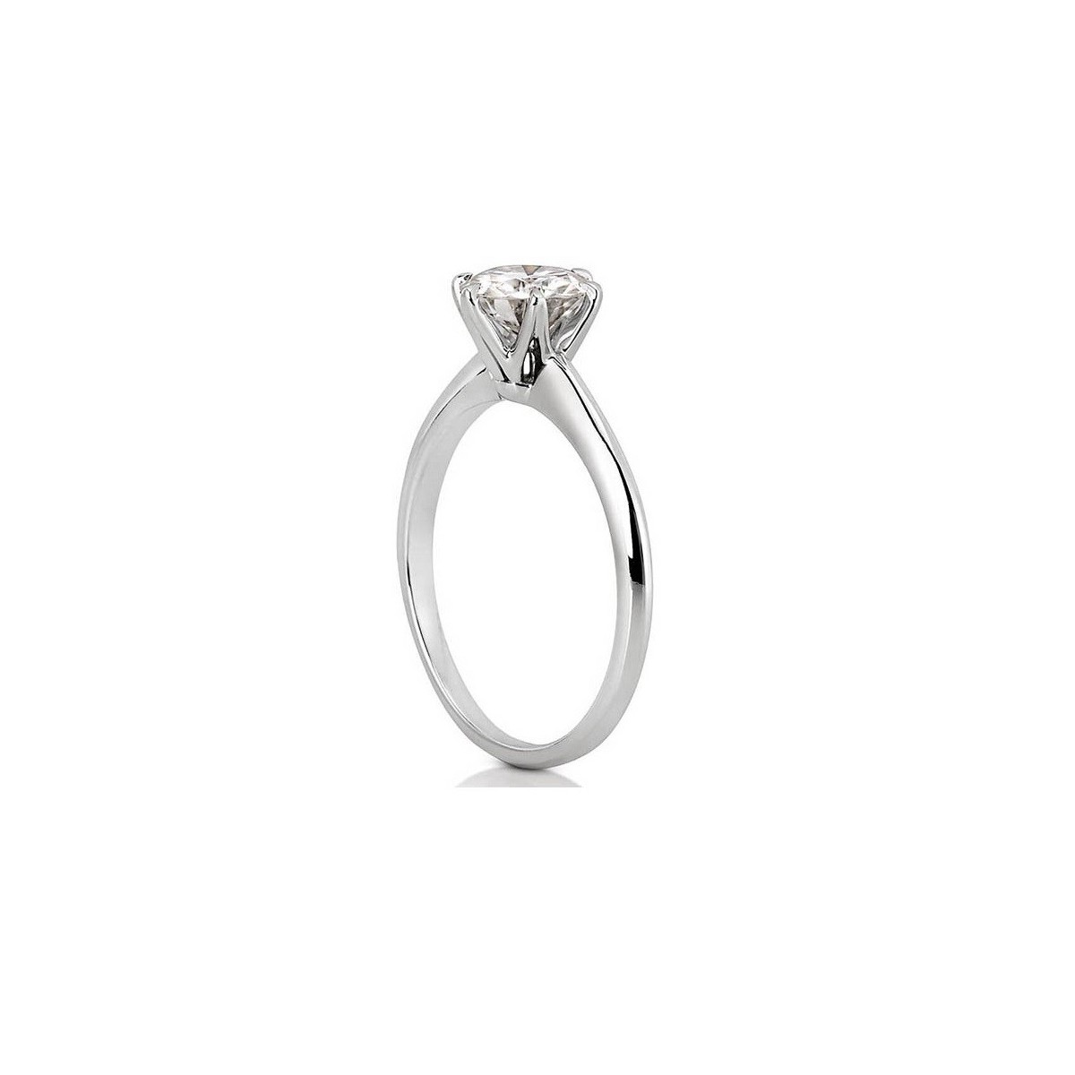 ANELLO SOLITARIO IN ORO BIANCO 18 K CON DIAMANTE NATURALE CERTIFICATO DGC