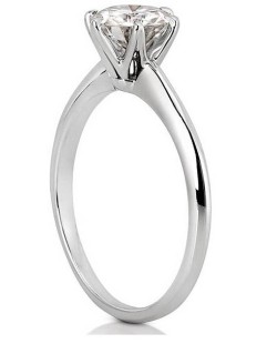 ANELLO SOLITARIO IN ORO BIANCO 18 K CON DIAMANTE NATURALE CERTIFICATO DGC