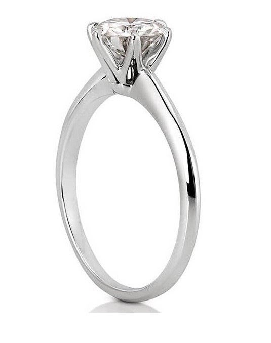 ANELLO SOLITARIO IN ORO BIANCO 18 K CON DIAMANTE NATURALE CERTIFICATO DGC