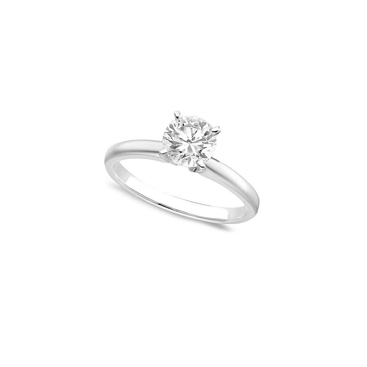 ANELLO SOLITARIO IN ORO BIANCO 18 K CON DIAMANTE NATURALE CERTIFICATO DGC