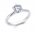 Anello di matrimonio in oro bianco 18k con diamante naturale certificato dgc SG70833