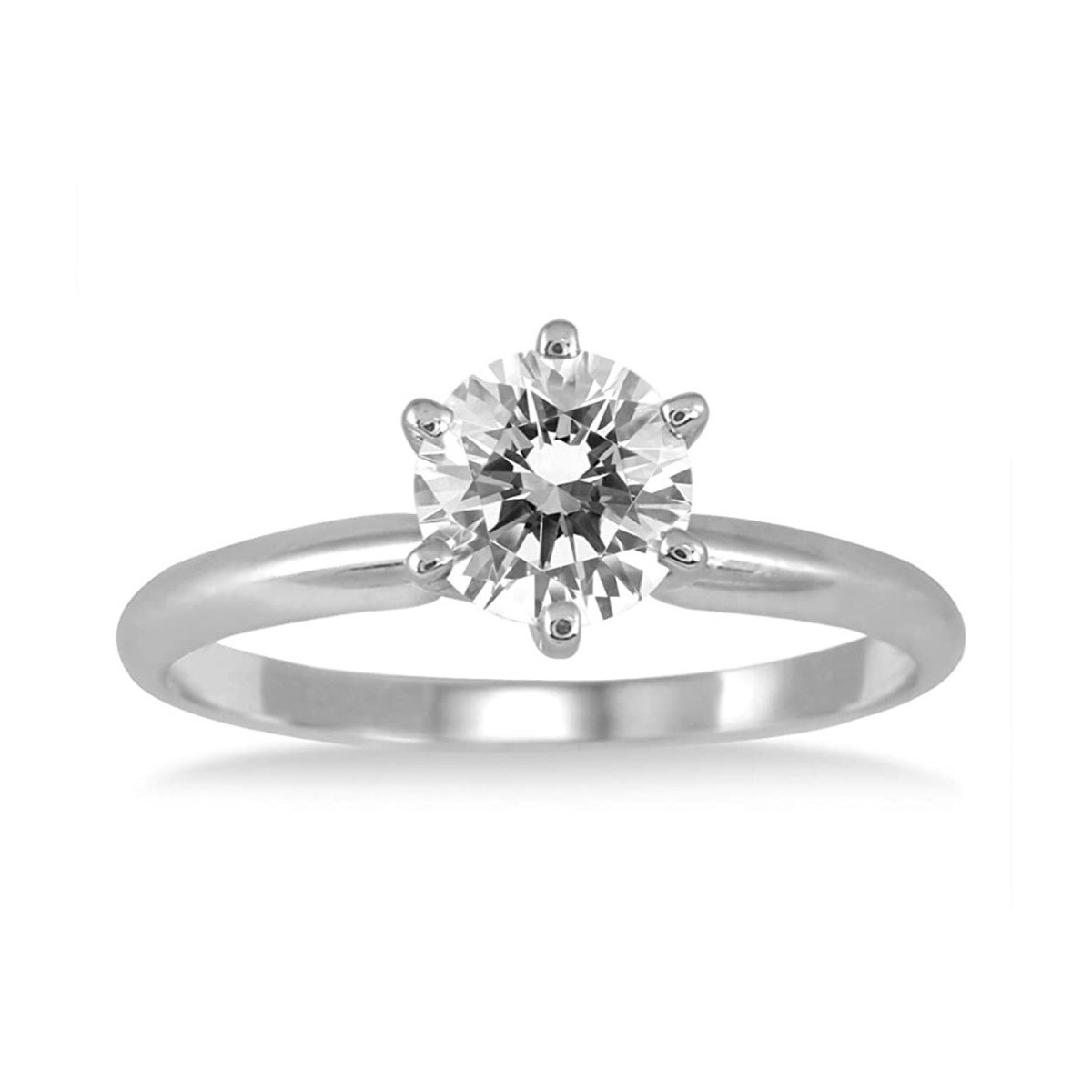 ANELLO SOLITARIO IN ORO BIANCO 18 K CON DIAMANTE NATURALE CERTIFICATO DGC