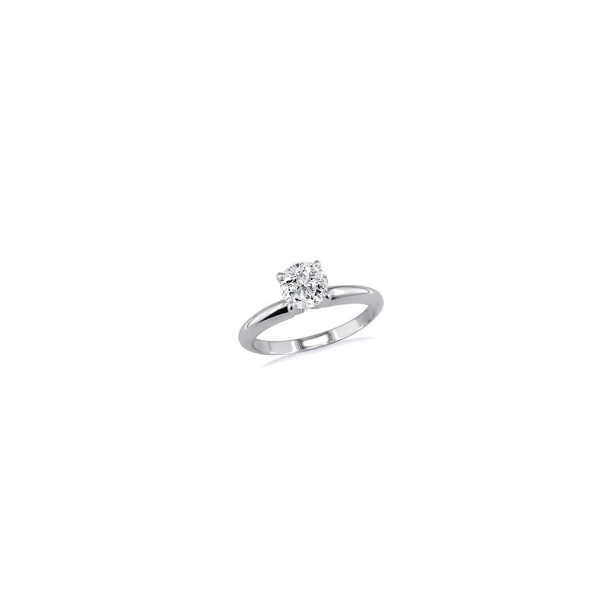 ANELLO SOLITARIO IN ORO BIANCO 18 K CON DIAMANTE NATURALE CERTIFICATO