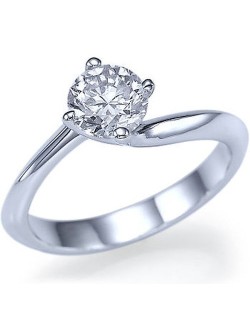 ANELLO SOLITARIO IN ORO BIANCO 18 K CON DIAMANTE NATURALE CERTIFICATO