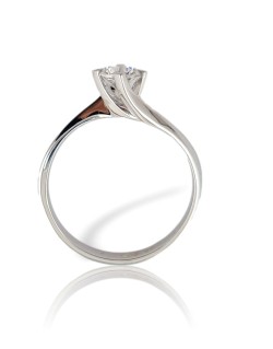 ANELLO SOLITARIO IN ORO BIANCO 18 K CON DIAMANTE NATURALE CERTIFICATO