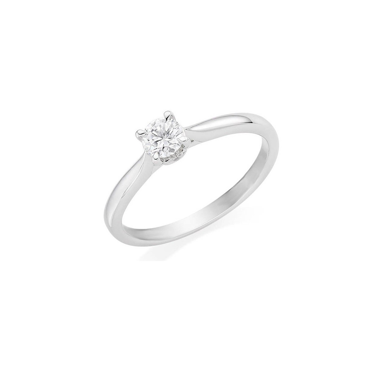 ANELLO SOLITARIO IN ORO BIANCO 18 K CON DIAMANTE NATURALE CERTIFICATO