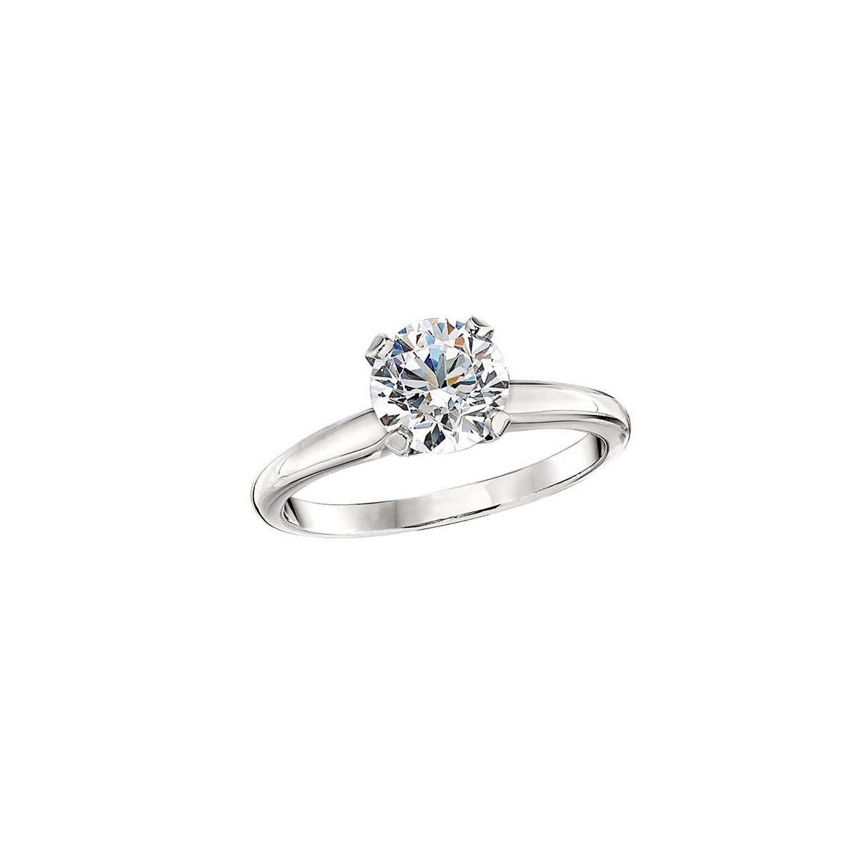 ANELLO SOLITARIO IN ORO BIANCO 18 K CON DIAMANTE NATURALE CERTIFICATO