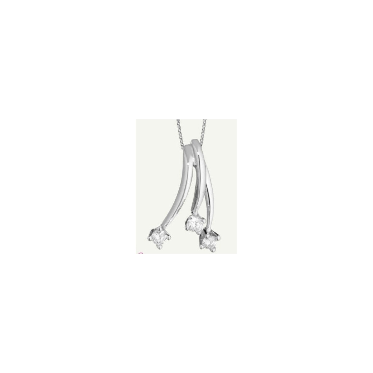 CIONDOLO TRILOGY IN ORO BIANCO 18 K CON DIAMANTI NATURALI E VVS