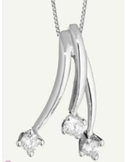 CIONDOLO TRILOGY IN ORO BIANCO 18 K CON DIAMANTI NATURALI E VVS