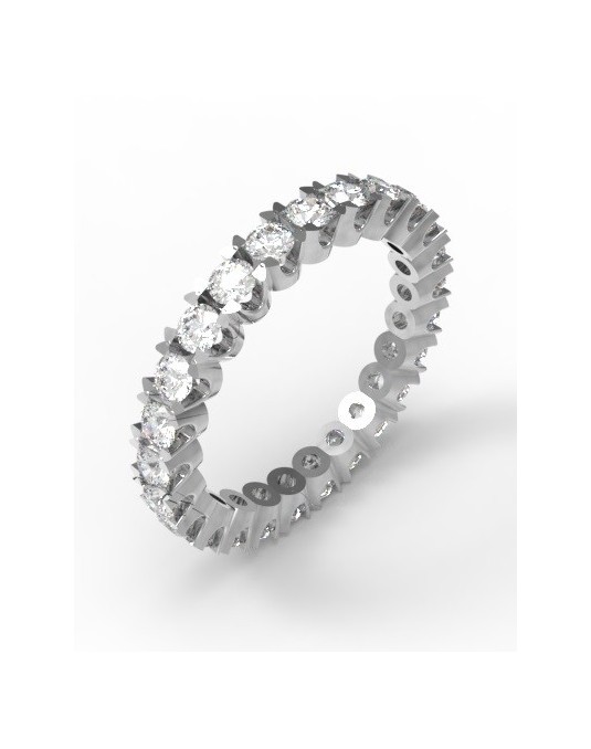 ANELLO RIVIERA VERETTA GIRO ORO BIANCO 18 K CON DIAMANTI NATURALI E VVS