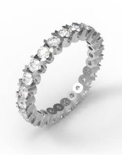 ANELLO RIVIERA VERETTA GIRO ORO BIANCO 18 K CON DIAMANTI NATURALI E VVS