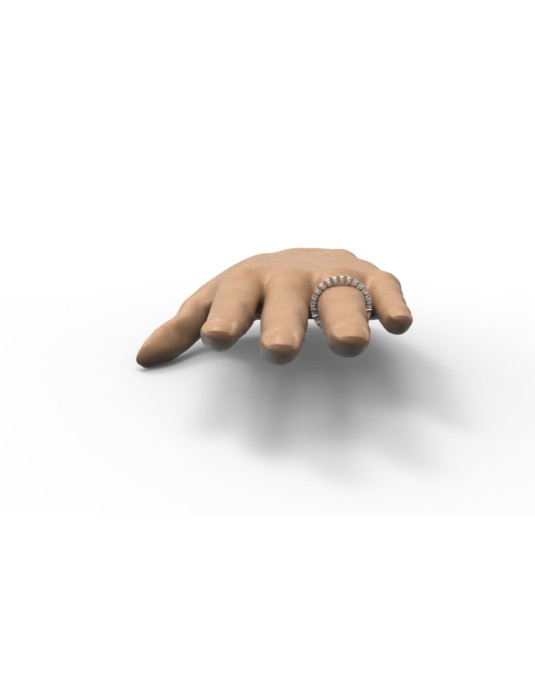 ANELLO RIVIERA VERETTA GIRO ORO BIANCO 18 K CON DIAMANTI NATURALI E VVS