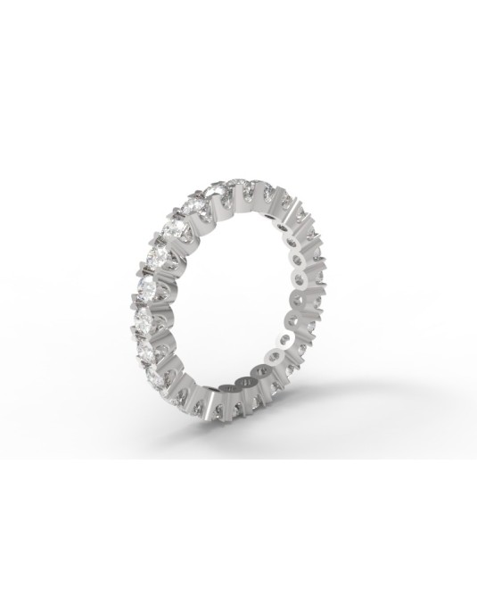 ANELLO RIVIERA VERETTA GIRO ORO BIANCO 18 K CON DIAMANTI NATURALI E VVS