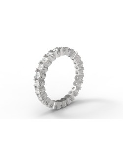 ANELLO RIVIERA VERETTA GIRO ORO BIANCO 18 K CON DIAMANTI NATURALI E VVS