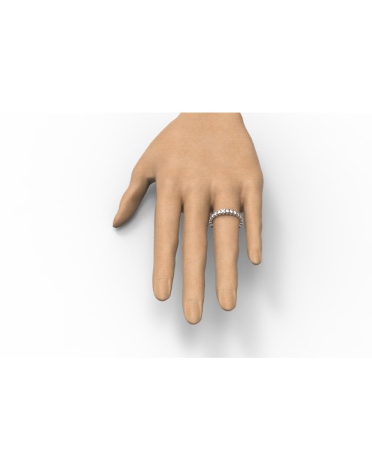 ANELLO RIVIERA VERETTA GIRO ORO BIANCO 18 K CON DIAMANTI NATURALI E VVS