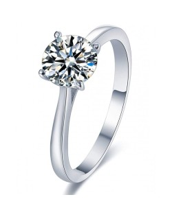 ANELLO SOLITARIO IN ORO BIANCO 18 K CON DIAMANTE NATURALE CERTIFICATO DGC