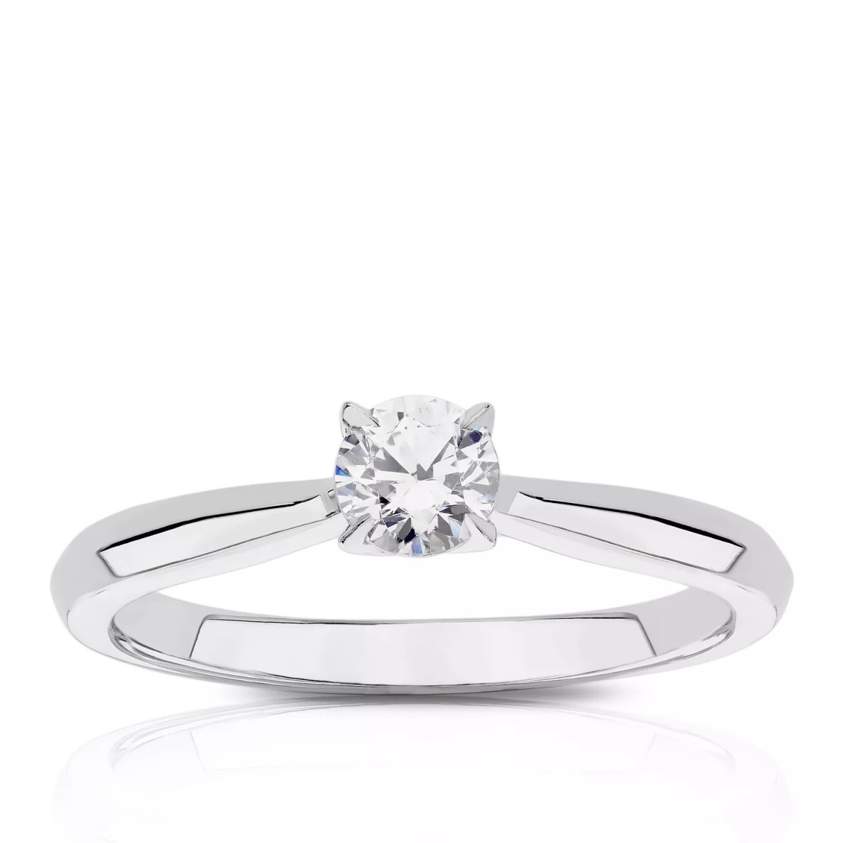 ANELLO SOLITARIO IN ORO BIANCO 18 K CON DIAMANTE NATURALE CERTIFICATO DGC