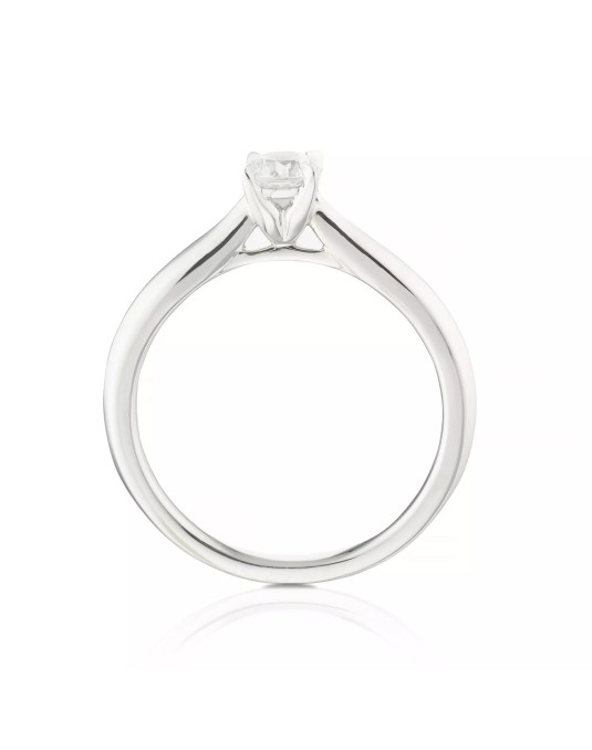 ANELLO SOLITARIO IN ORO BIANCO 18 K CON DIAMANTE NATURALE CERTIFICATO DGC