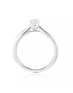 ANELLO SOLITARIO IN ORO BIANCO 18 K CON DIAMANTE NATURALE CERTIFICATO DGC