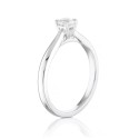 ANELLO SOLITARIO IN ORO BIANCO 18 K CON DIAMANTE NATURALE CERTIFICATO DGC