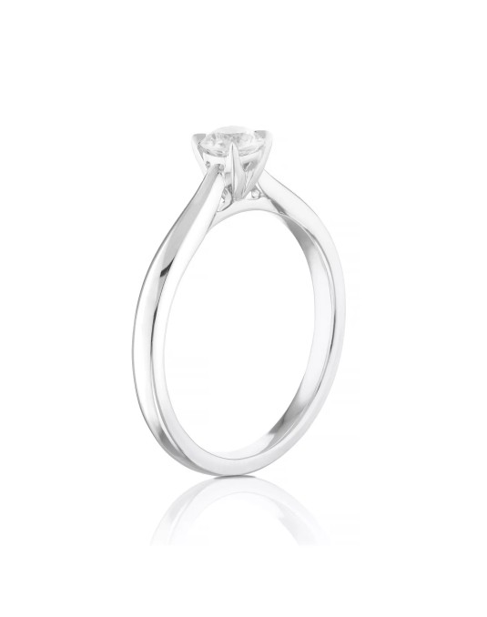 ANELLO SOLITARIO IN ORO BIANCO 18 K CON DIAMANTE NATURALE CERTIFICATO DGC