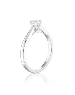 ANELLO SOLITARIO IN ORO BIANCO 18 K CON DIAMANTE NATURALE CERTIFICATO DGC