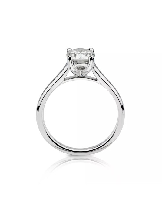 ANELLO SOLITARIO IN ORO BIANCO 18 K CON DIAMANTE NATURALE CERTIFICATO DGC