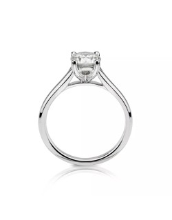 ANELLO SOLITARIO IN ORO BIANCO 18 K CON DIAMANTE NATURALE CERTIFICATO DGC