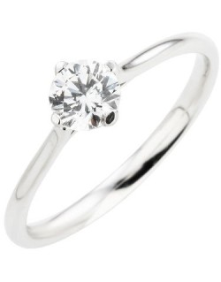 ANELLO SOLITARIO IN ORO BIANCO 18 K CON DIAMANTE NATURALE CERTIFICATO DGC