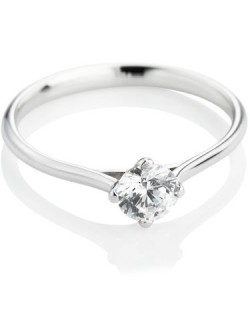ANELLO SOLITARIO IN ORO BIANCO 18 K CON DIAMANTE NATURALE CERTIFICATO DGC