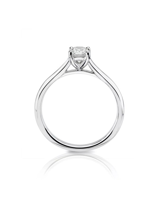 ANELLO SOLITARIO IN ORO BIANCO 18 K CON DIAMANTE NATURALE CERTIFICATO DGC