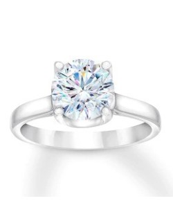 ANELLO SOLITARIO IN ORO BIANCO 18 K CON DIAMANTE NATURALE CERTIFICATO DGC