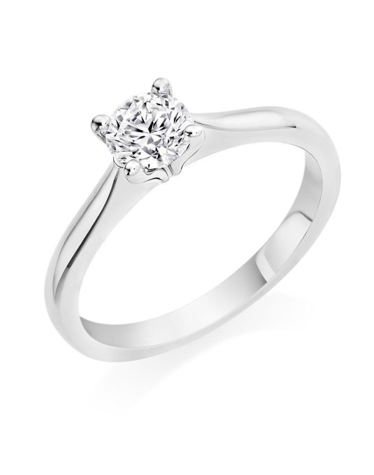 ANELLO SOLITARIO IN ORO BIANCO 18 K CON DIAMANTE NATURALE CERTIFICATO DGC
