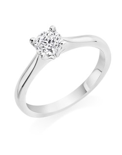ANELLO SOLITARIO IN ORO BIANCO 18 K CON DIAMANTE NATURALE CERTIFICATO DGC