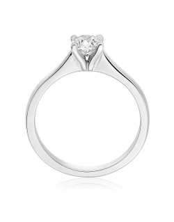 ANELLO SOLITARIO IN ORO BIANCO 18 K CON DIAMANTE NATURALE CERTIFICATO DGC