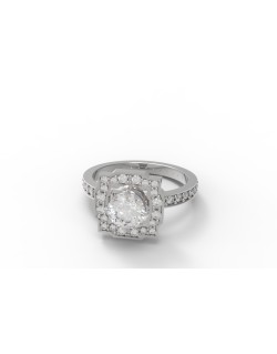 ANELLO SOLITARIO IN ORO BIANCO 18 K CON DIAMANTE NATURALE CERTIFICATO DGC