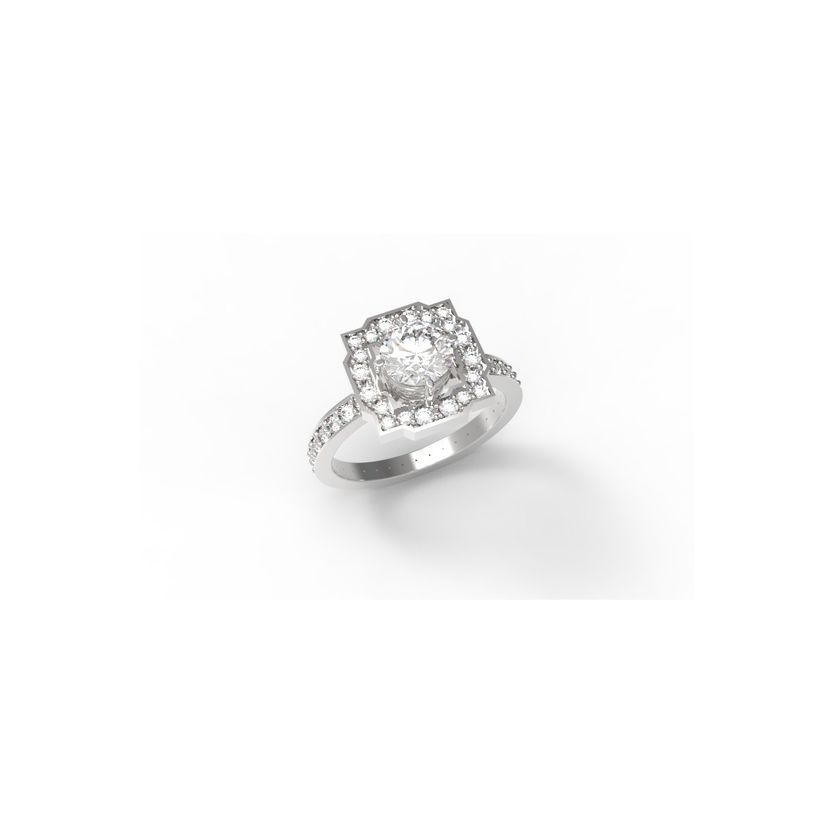 ANELLO SOLITARIO IN ORO BIANCO 18 K CON DIAMANTE NATURALE CERTIFICATO DGC