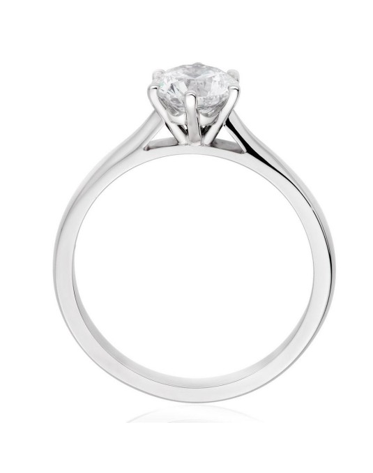 ANELLO SOLITARIO IN ORO BIANCO 18 K CON DIAMANTE NATURALE CERTIFICATO DGC