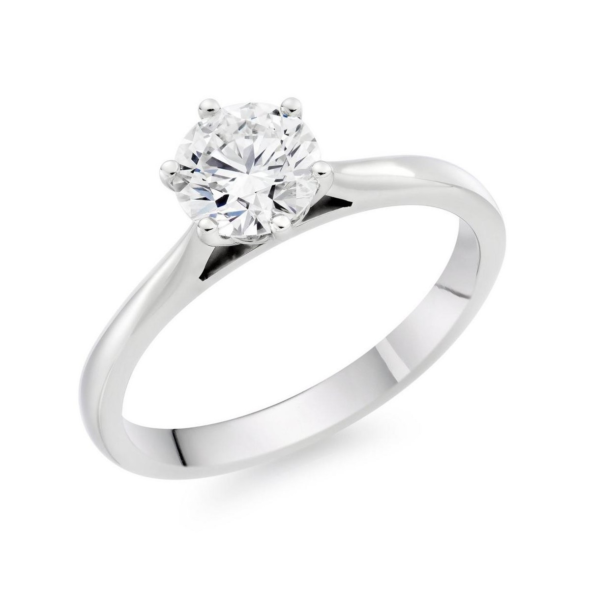 ANELLO SOLITARIO IN ORO BIANCO 18 K CON DIAMANTE NATURALE CERTIFICATO DGC
